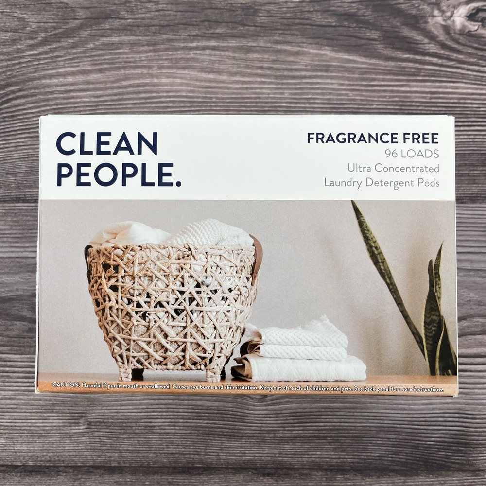 Clean People Laundry Detergent Pods Plant-Based 96 Loads Fragrance Free